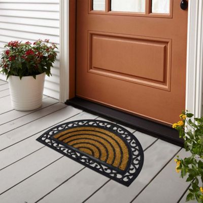 Paillasson coco caoutchouc Bugala GoodHome demi-lune L.45 x l.75 cm
