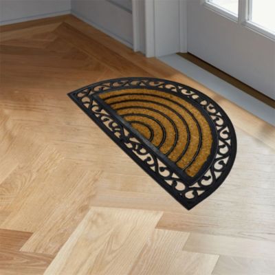 Paillasson coco caoutchouc Bugala GoodHome demi-lune L.45 x l.75 cm