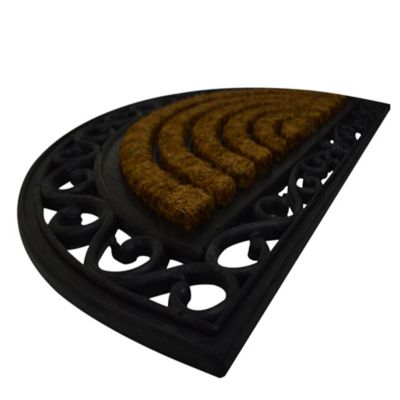 Paillasson coco caoutchouc Bugala GoodHome demi-lune L.45 x l.75 cm