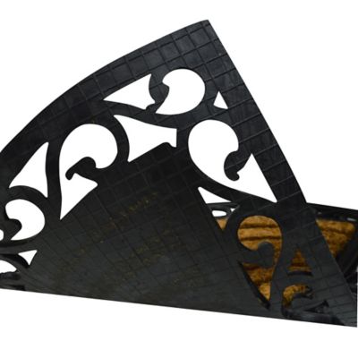 Paillasson coco caoutchouc Bugala GoodHome demi-lune L.45 x l.75 cm