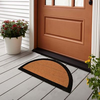Paillasson coco Kebir cadre GoodHome noir L.45 x l.75 cm