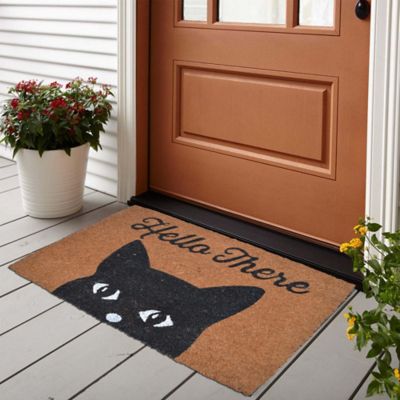 Paillasson coco Kebir Chat Hello there GoodHome L.60 x l.40 cm