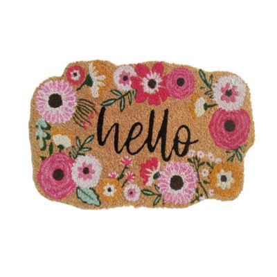 Paillasson D'entrée 60x90 Cm Lavable - Motif Fleurs Aquarelles Vintage Antidérapant Pour Porte Avant/arrière