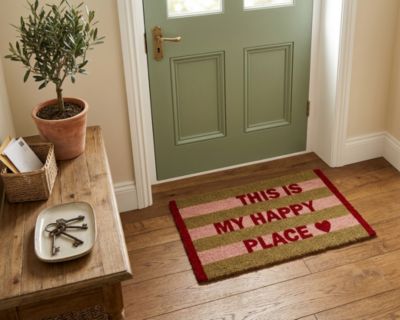 Paillasson d’entrée en fibres de coco à message " This is my place " vert 40 x 60 cm SweetSol