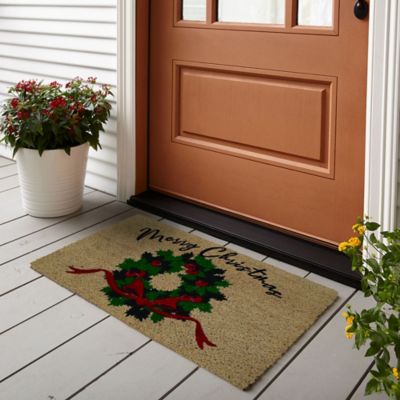 Paillasson Triangulaire De Noël – Tapis D’entrée Festif En Tissu Beige Pour Décorations Chaleureuses