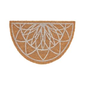 Paillasson demi-rond 40 x 60 cm en fibre de coco naturel KINABALU