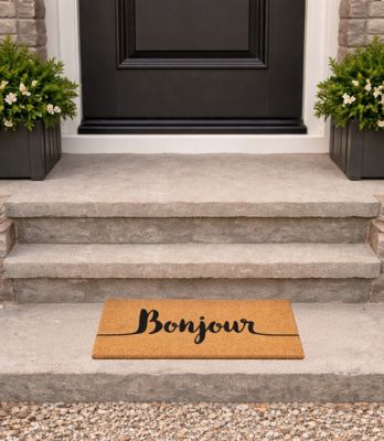 Paillasson en fibres de coco à message " Bonjour " 25 x 50 cm Sweetsol