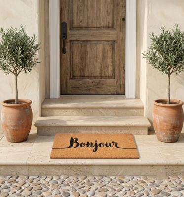 Paillasson en fibres de coco à message " Bonjour " 25 x 50 cm Sweetsol