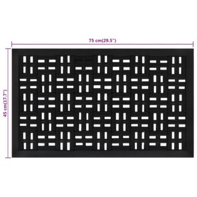 Paillasson rectangulaire 45x75 cm caoutchouc vidaXL
