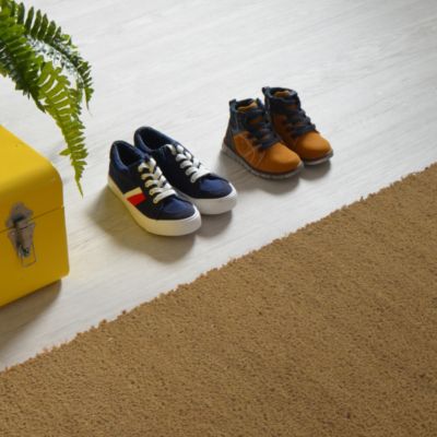 Paillasson - Tapis brosse Coco - Ecru - Ep, 23mm - Rouleau de 2m x 10m