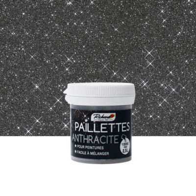 Paillettes Anthracite Richard 30g additif décoratif pour peinture, vernis et cire