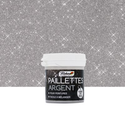 Paillettes argent richard 30g additif décoratif pour peinture, vernis et cire