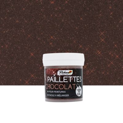 Paillettes Chocolat Richard 30g additif décoratif pour peinture, vernis et cire