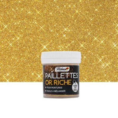 Paillettes Or Riche Richard 30g additif décoratif pour peinture, vernis et cire