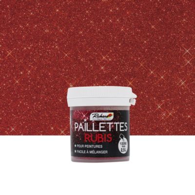 Paillettes Rubis Richard 30g additif décoratif pour peinture, vernis et cire
