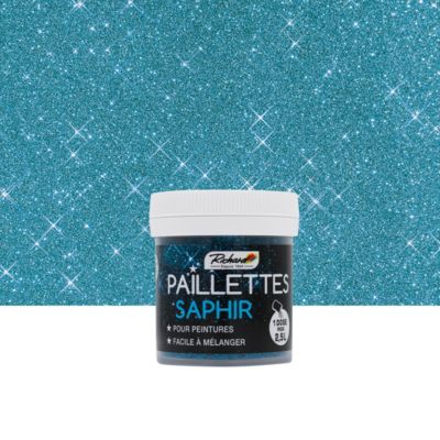 Paillettes Saphir Richard 30g additif décoratif pour peinture, vernis et cire