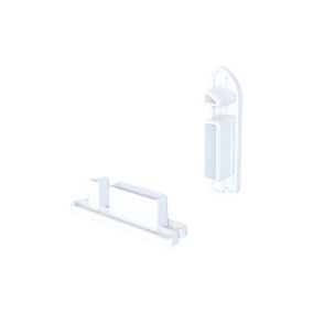 Paire d'Embouts Plinthe Passe-Câble PVC 50 mm - Blanc