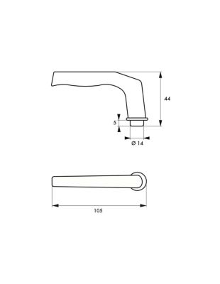 Paire de béquilles Alsace pour porte, carré 8mm, 2 portées, argent - THIRARD