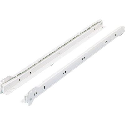 Paire de coulisses à galets FR402 HETTICH - L.550 mm - Charge 25 kg - Blanc - 1058349
