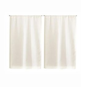 Paire de Petits rideaux  Unis en Etamine (45x60 cm - Blanc)