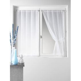 Paire de petits voilages droits (60x160 cm - Blanc)