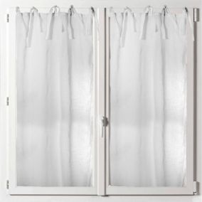 Paire de petits voilages droits Heidi (45x120 cm - Blanc)