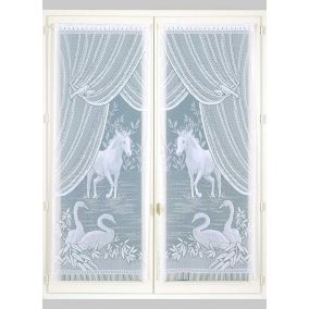 Paire de petits voilages Esprit "Equestre" (60x160 cm - Blanc)