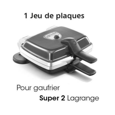 Paire de plaque pour gaufrettes super 2 gaufres Lagrange 030222