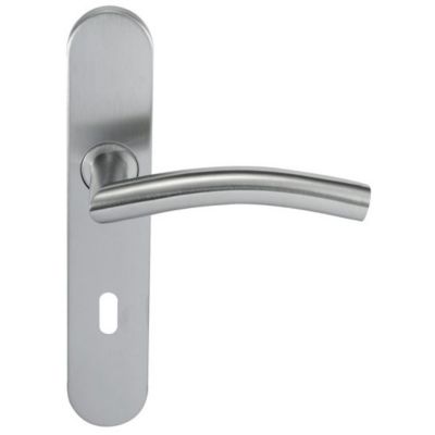 Paire de Poignées de porte KLOSE besser Inox 304 sur Plaque "Romy Vague" - Trou petite clé