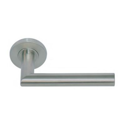 Paire de Poignées de porte sur Rosaces Rondes " Elsa Angle Vif " inox 304 KLOSE BESSER - Sans rosaces de fonction