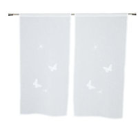 Paire de rideau vitrage Butterfly blanc l.60 x H.120 cm