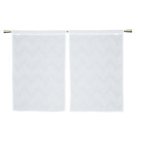 Paire de rideau vitrage Chevron blanc l.60 x H.90 cm