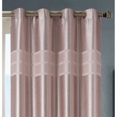 Paire de rideaux occultants style marbre (140x260 cm - Rose Clair)