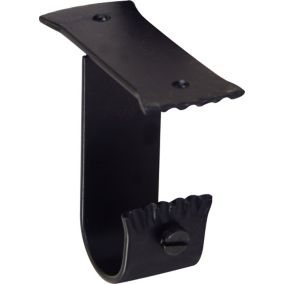 Paire de Supports Plafond en Fer Forgé Noir diam 28mm (80 mm - Noir)