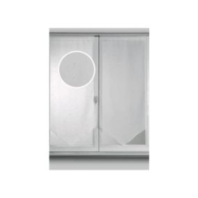 Paire de vitrage "goutte d'eau métallique" - 45x90cm - Blanc