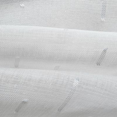 Paire de vitrage tamisant étamine passe-tringle rubans relevables blanc L.140 x l.60cm Dylrev