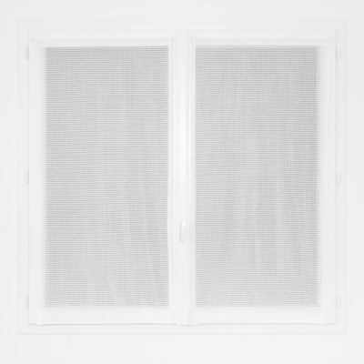 Paire de vitrage tamisant filet passe-tringle finition ourlet blanc L.160 x l.60cm Rocle