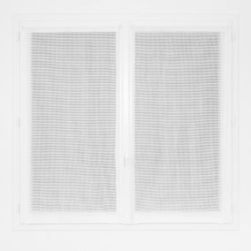 Paire de vitrage tamisant filet passe-tringle finition ourlet blanc L.90 x l.45cm Rocle