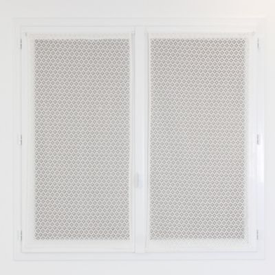 Paire de vitrage tamisant passe-tringle Leslie aspect dentelle blanc L.120 x l.60cm Rocle
