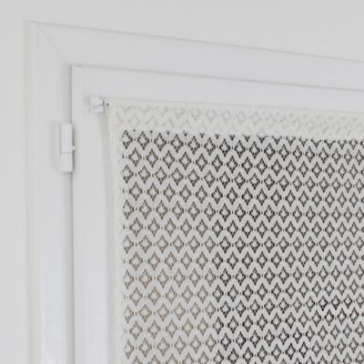 Paire de vitrage tamisant passe-tringle Leslie aspect dentelle blanc L.120 x l.60cm Rocle