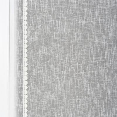 Paire de vitrage tamisant uni avec bande de petits cœurs passe-tringle Mélodie blanc L.90 x l.45cm Rocle