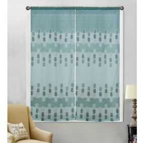 Paire de vitrages au style géométrique (60x120 cm - Vert)