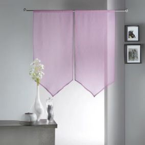 Paire de vitrages Etamine bas en pointe (60x130cm - Lilas)