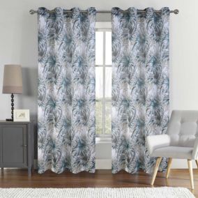 Paire de voilage au style tropical (140x260 cm - Ecru)