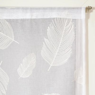 Paire de voilage tamisant étamine passe-tringle imprimé gomme blanc L.160 x l.60cm Dylrev