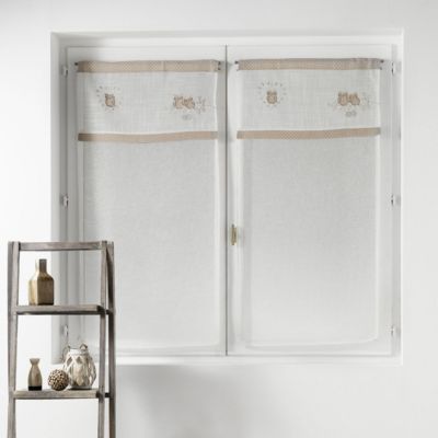 Paire de Voilages Brodés "Betty" 60x90cm Naturel
