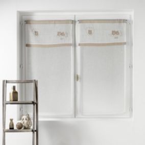 Paire de Voilages Brodés "Betty" 60x90cm Naturel