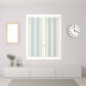 Paire de voilages en étamine ivoire avec fines rayures - 60x160cm, prêts à poser