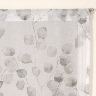 Paire de Voilages Imprimés Feuilles 60x120cm - Finition Passe-Tringle en Perle