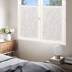 Paire de voilages imprimés feuilles 60x120cm - Finition passe-tringle Naturel